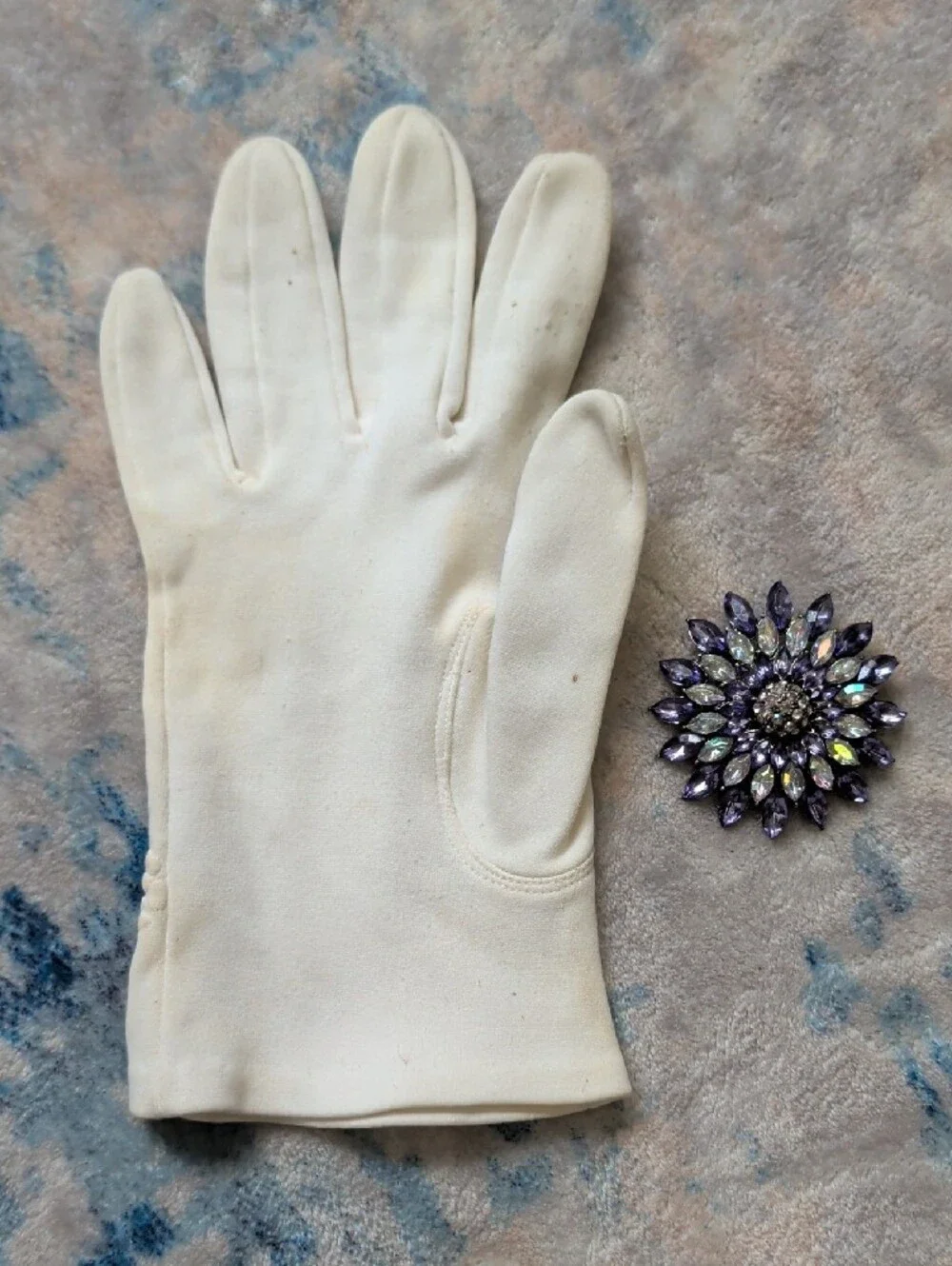 Vintage Purple Crystal Floral Brooch Pin - Premium Costume Jewelry 2